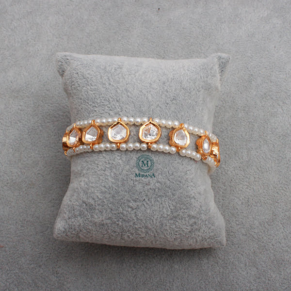 Aarvi Pearl Polki Designer Bracelets