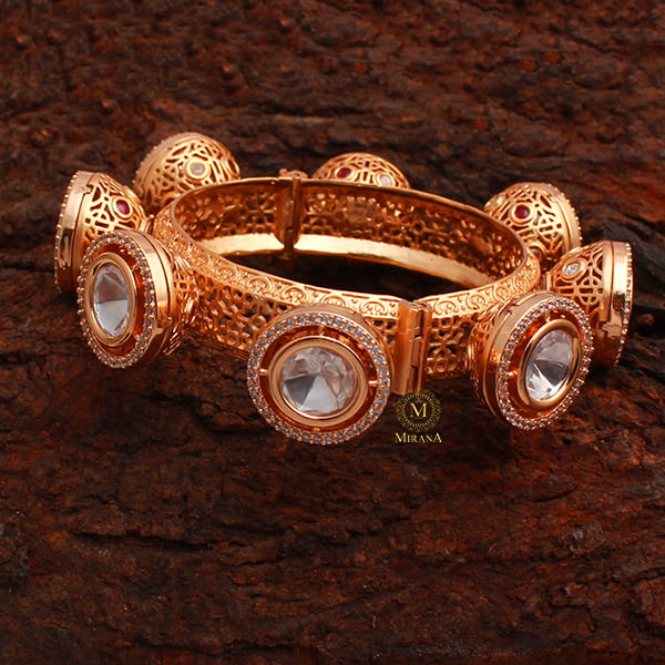 Krishika Ruby Polki Designer Bracelet