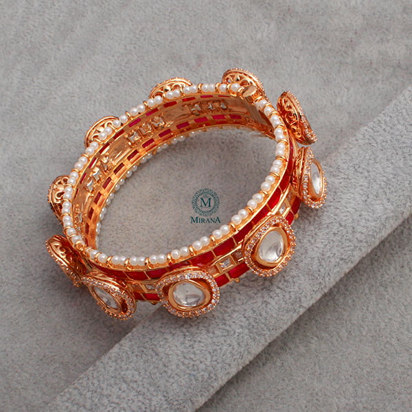 Saina Ruby Polki Designer Bracelet