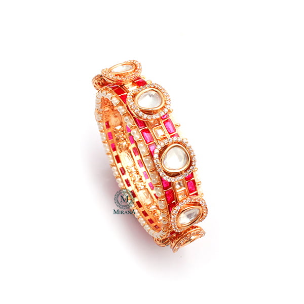 Saina Ruby Polki Designer Bracelet