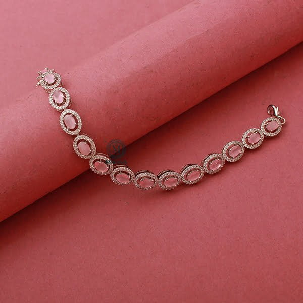 Freya Pastel Pink CZ Designer Bracelet