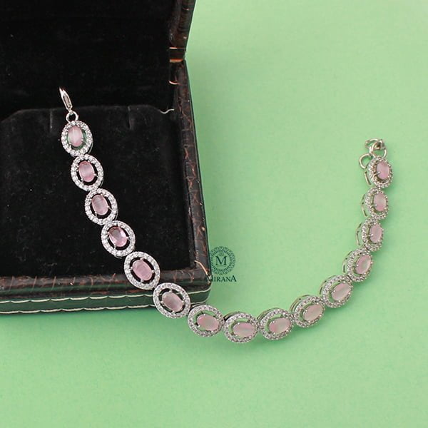 Freya Pastel Pink CZ Designer Bracelet