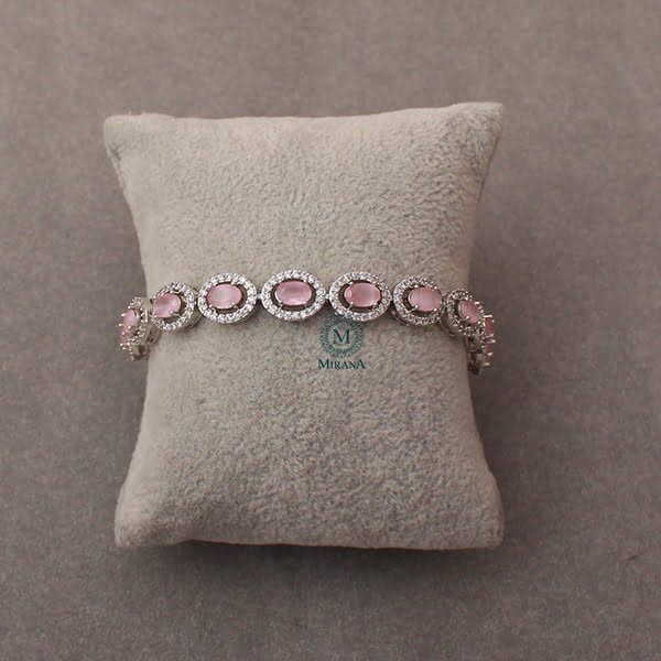 Freya Pastel Pink CZ Designer Bracelet