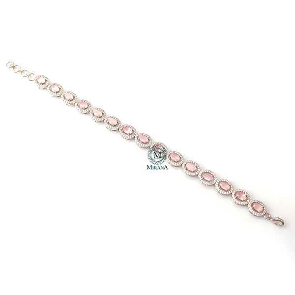 Freya Pastel Pink CZ Designer Bracelet