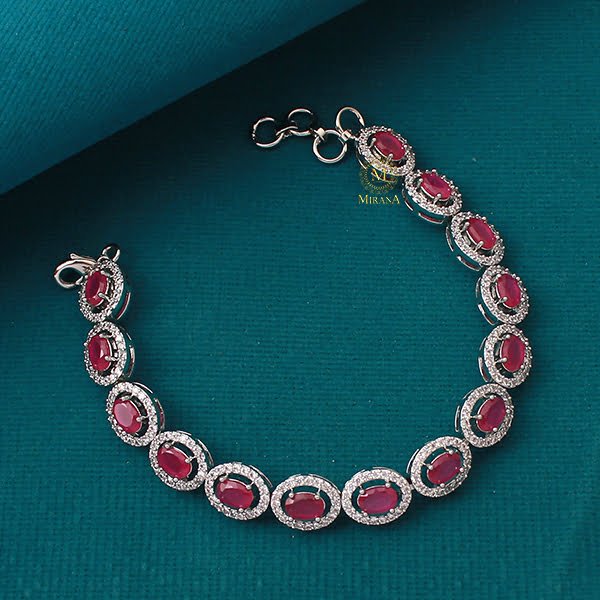 Freya Ruby CZ Designer Bracelet