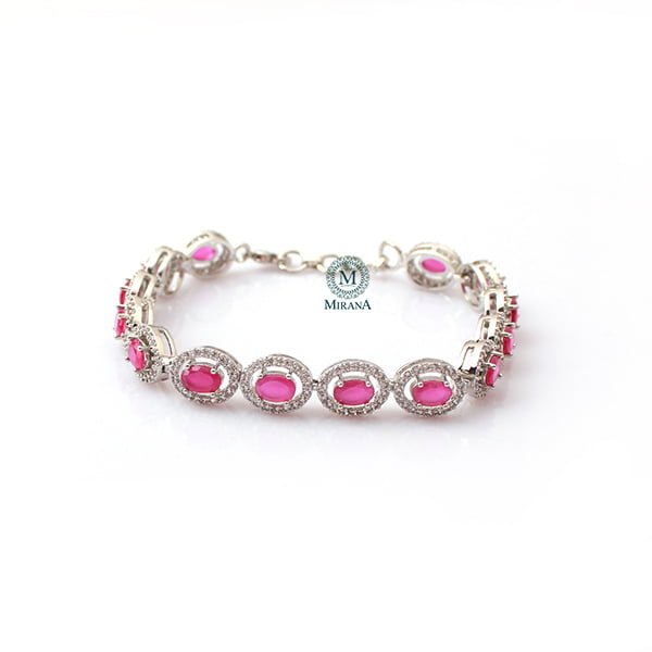 Freya Ruby CZ Designer Bracelet