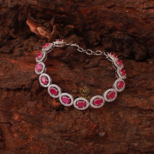 Freya Ruby CZ Designer Bracelet