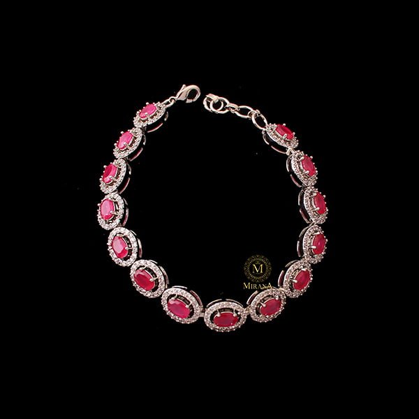 Freya Ruby CZ Designer Bracelet