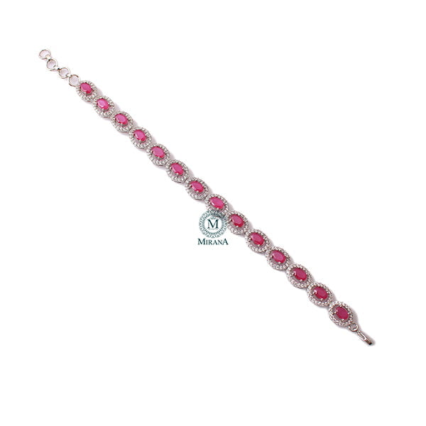 Freya Ruby CZ Designer Bracelet