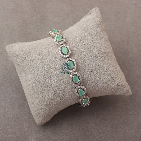 Freya Pastel Green CZ Designer Bracelet