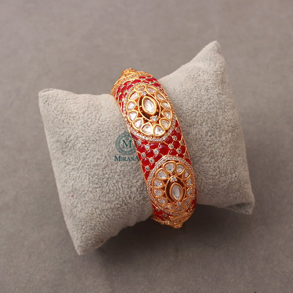 Divya Ruby Polki Designer Bracelet