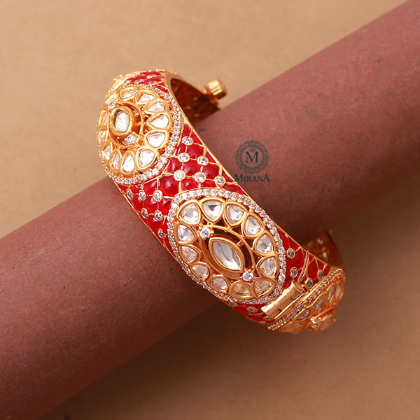 Divya Ruby Polki Designer Bracelet