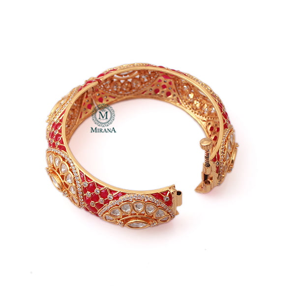 Divya Ruby Polki Designer Bracelet