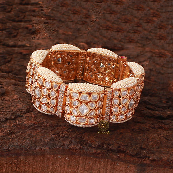 Kiya Pearl Polki Designer Bracelet