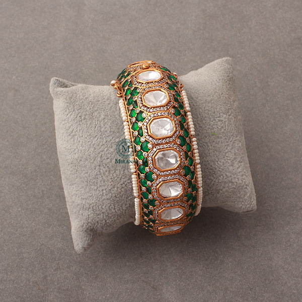 Chitra Emerald Green Polki Designer Bracelet