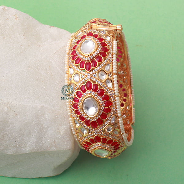 Aditi Ruby Polki Designer Bracelet