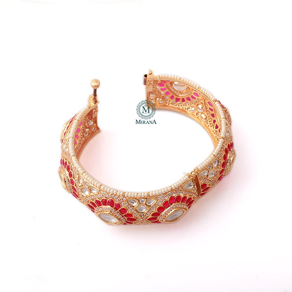 Aditi Ruby Polki Designer Bracelet