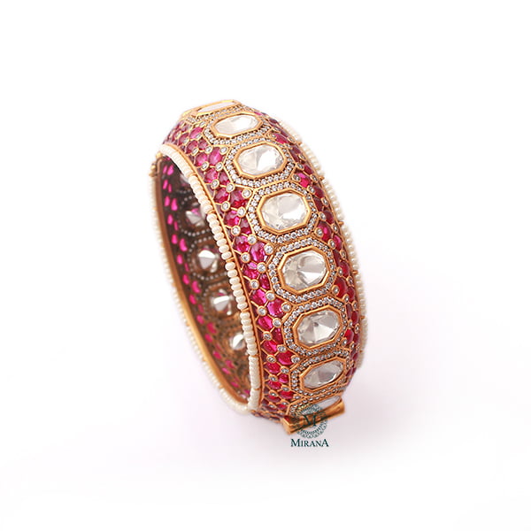 Chitra Ruby Polki Designer Bracelet