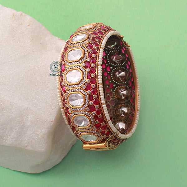 Chitra Ruby Polki Designer Bracelet