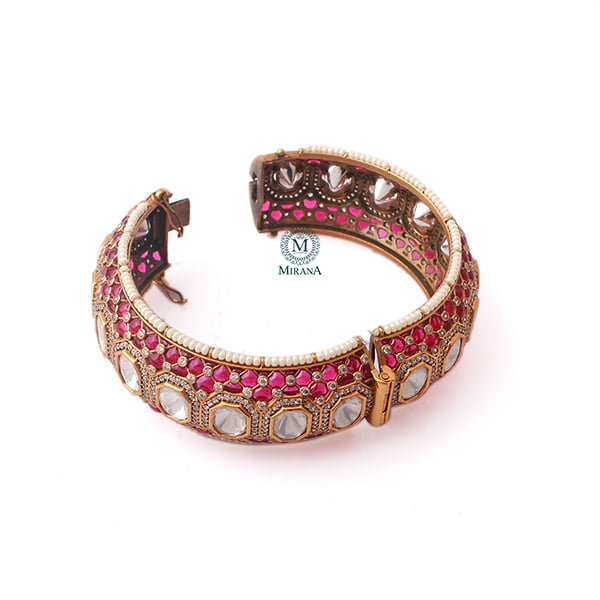 Chitra Ruby Polki Designer Bracelet