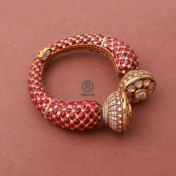 Shitranshi Ruby Polki Designer Bracelet