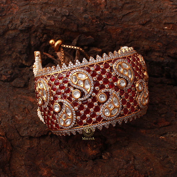 Aahana Ruby Polki Designer Bracelet