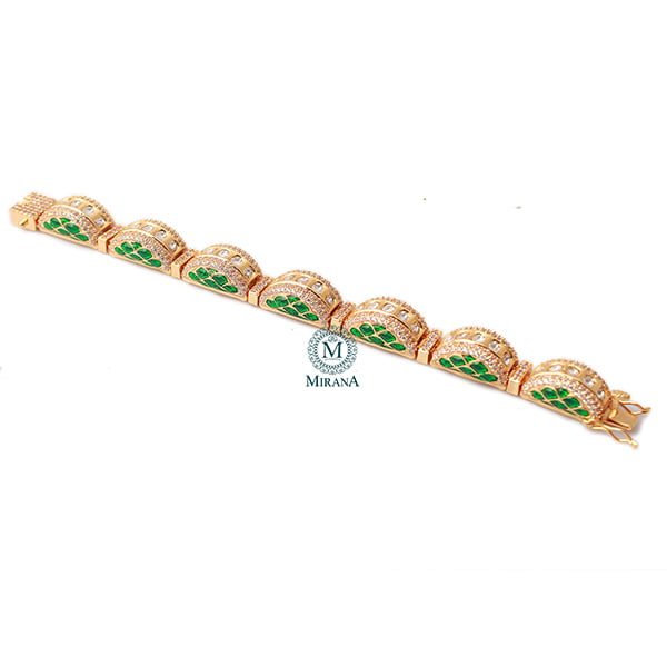 Kavia Emerald Green Polki Designer Bracelet