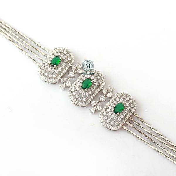 Uri Emerald Green CZ Designer Bracelet