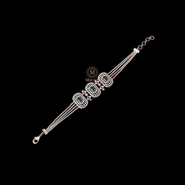 Uri Emerald Green CZ Designer Bracelet