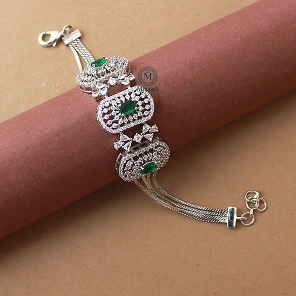 Uri Emerald Green CZ Designer Bracelet