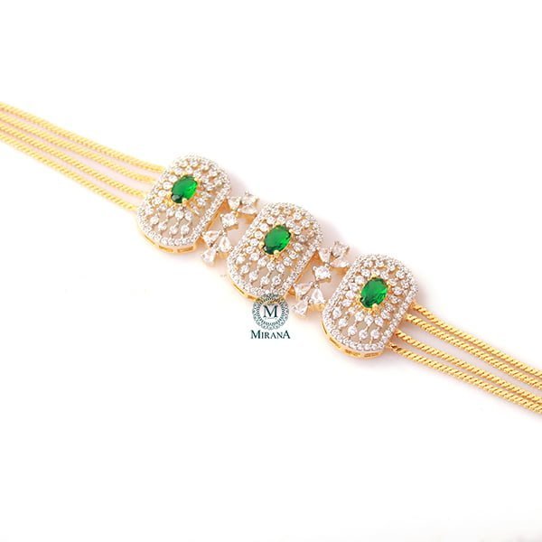 Uri Emerald Green CZ Designer Bracelet