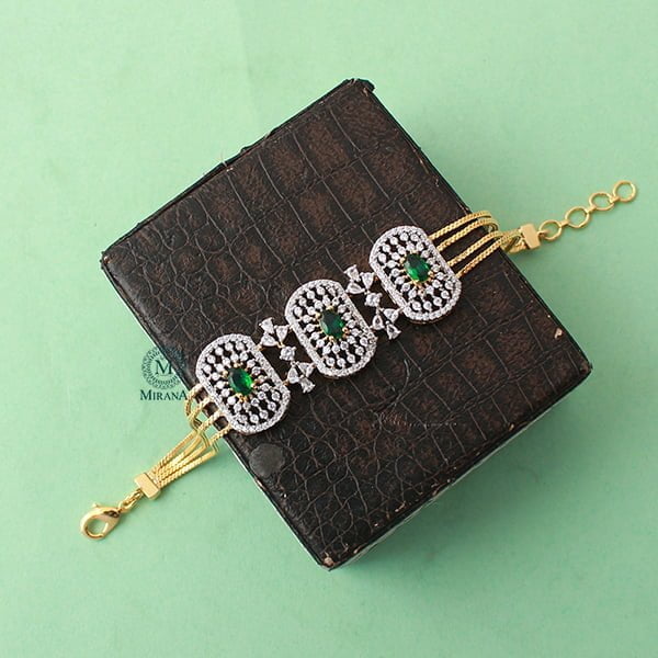 Uri Emerald Green CZ Designer Bracelet