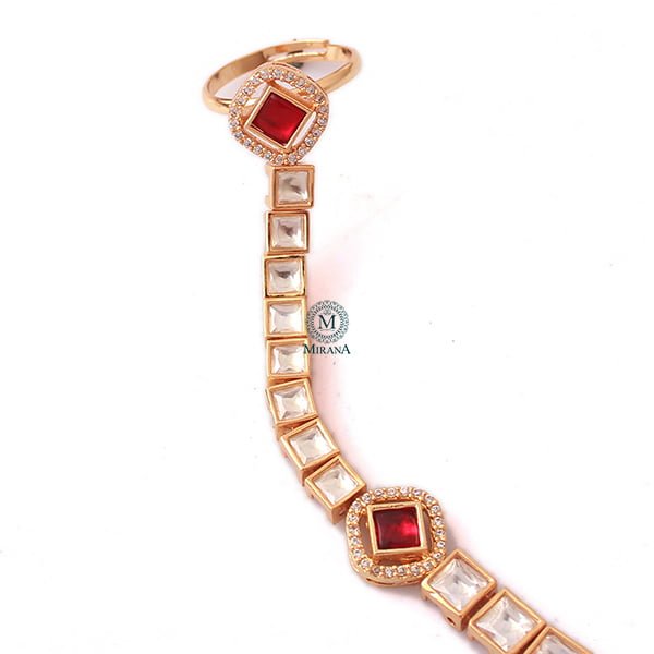 Tanika Ruby Polki Designer Bracelet