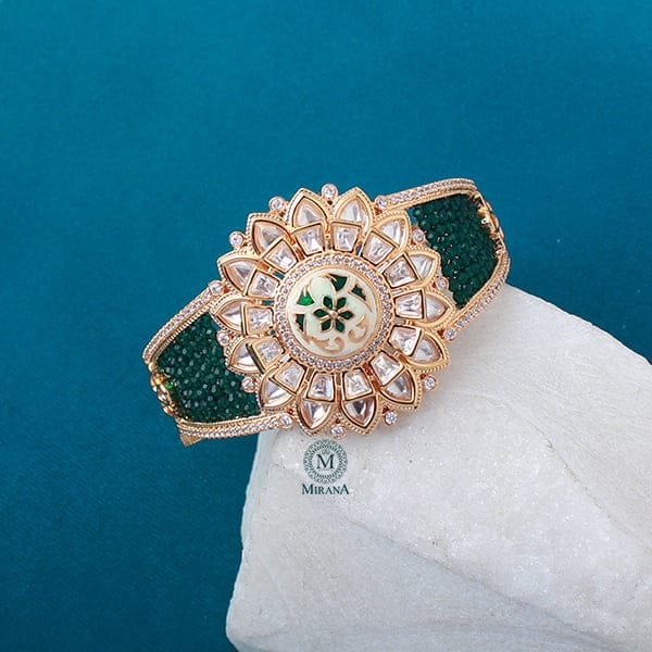 Shrishti Emerald Green Polki Bracelet