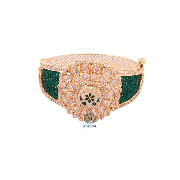 Shrishti Emerald Green Polki Bracelet