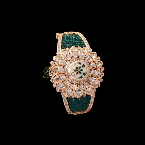 Shrishti Emerald Green Polki Bracelet