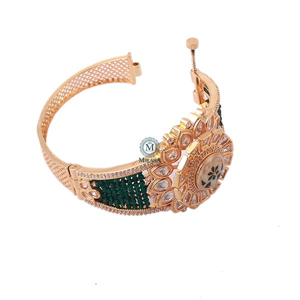 Shrishti Emerald Green Polki Bracelet