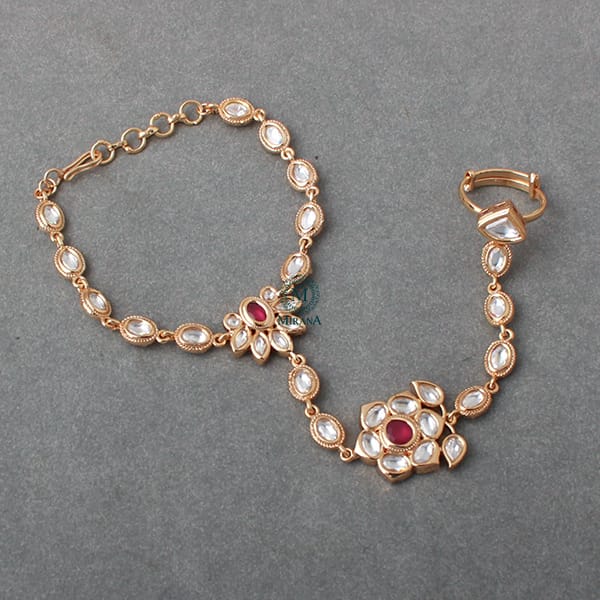 Palak Ruby Polki Designer Bracelet