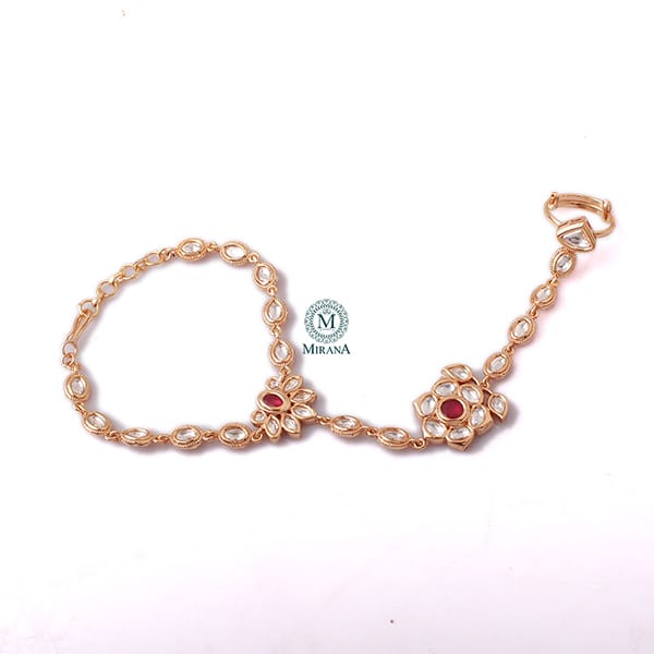 Palak Ruby Polki Designer Bracelet