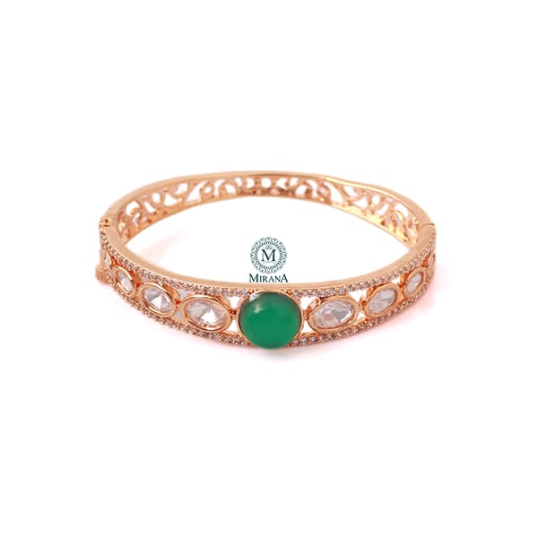 Prachi Emerald Green Polki Bracelet