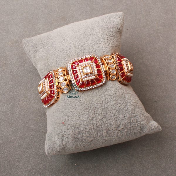 Lavana Ruby Polki Designer Bracelet