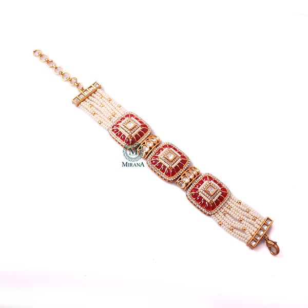 Lavana Ruby Polki Designer Bracelet