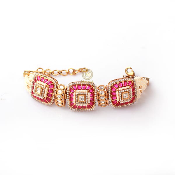 Lavana Ruby Polki Designer Bracelet