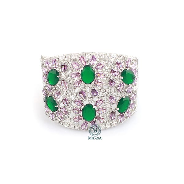 Alizi Lavender Green Broad Bracelet