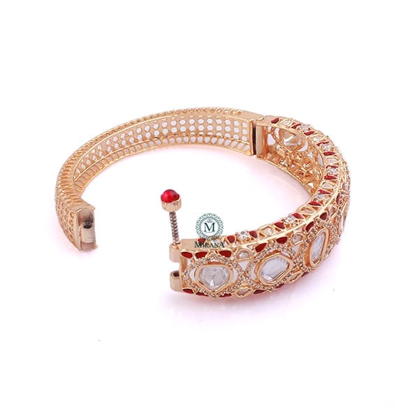 Siya Red Polki Designer Bracelet