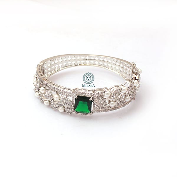 Elara Emerald Green CZ Designer Bracelet