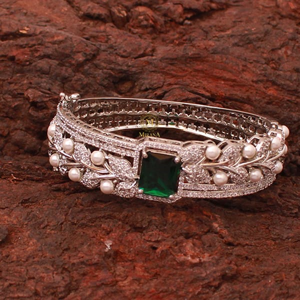 Elara Emerald Green CZ Designer Bracelet