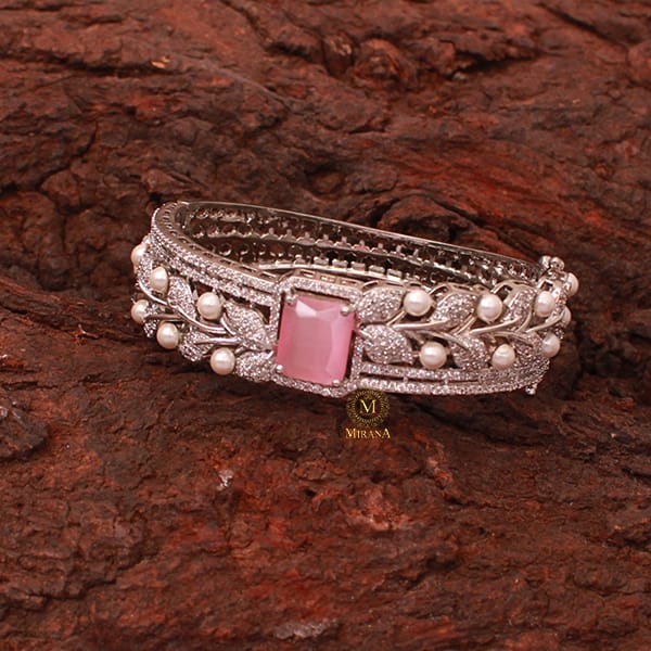 Elara Pastel Pink CZ Designer Bracelet