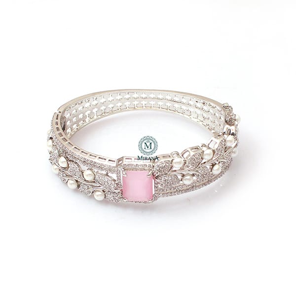 Elara Pastel Pink CZ Designer Bracelet