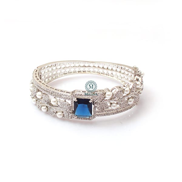 Elara Sapphire Blue CZ Designer Bracelet